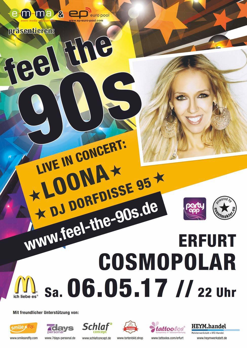★ Feel the 90s Erfurt ★ Live: LOONA & DJ Dorfdisse95