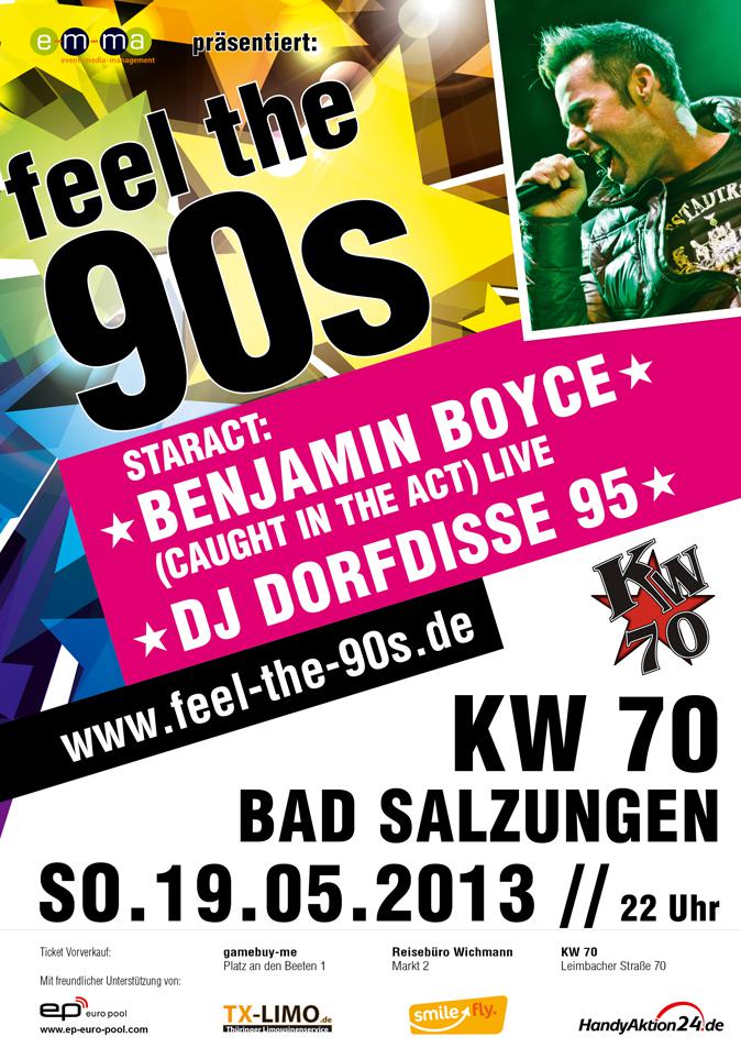 FEEL THE 90s Bad Salzungen- Staract: Benjamin Boyce (CITA) LIVE & DJ Dorfdisse 95