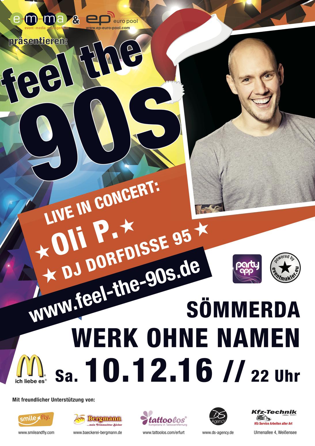 ★ Feel the 90s Erfurt ★ Live: Oli P & Dorfdisse95 - Thüringens größte 90er Partyreihe